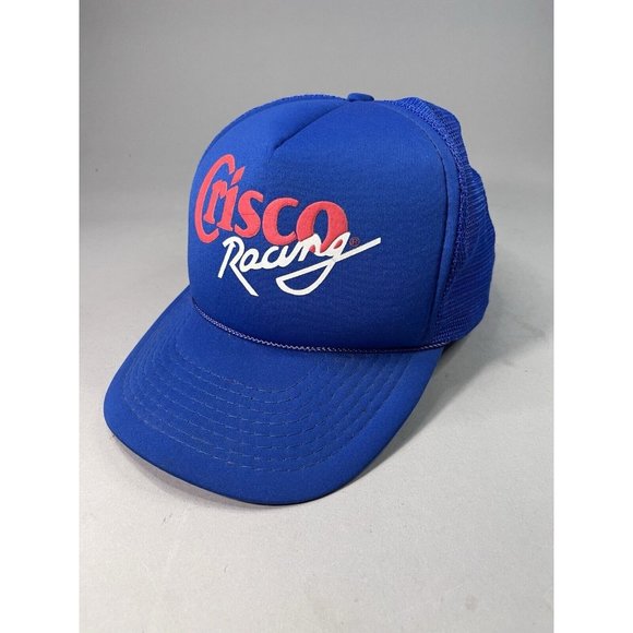 Vintage Snapback Mesh Foam Trucker Hat Crisco NASCAR Racing Advertising NOS 80's - Picture 1 of 8